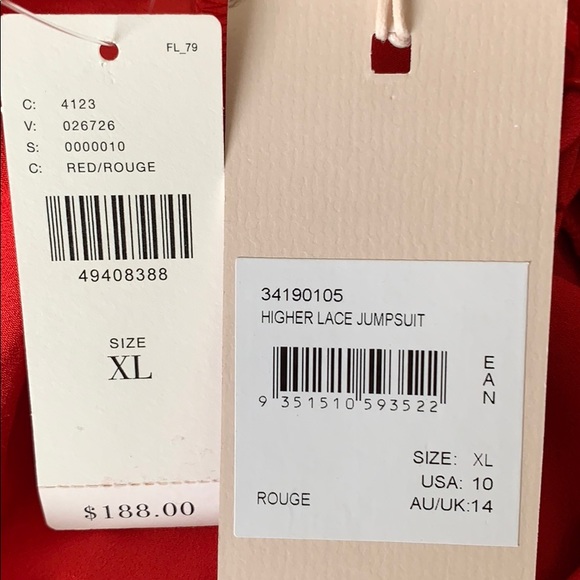 Anthropologie KEEPSAKE Octavia red jumpsuit XL New NWT RARE HTF GORGEOUS - Picture 4 of 12